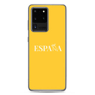 Carcasa transparente Samsung ESPAÑA amarilla letra blanca