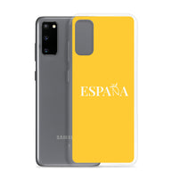 Carcasa transparente Samsung ESPAÑA amarilla letra blanca