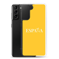 Carcasa transparente Samsung ESPAÑA amarilla letra blanca
