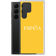 Carcasa transparente Samsung ESPAÑA amarilla letra blanca