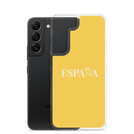 Carcasa transparente Samsung ESPAÑA amarilla letra blanca