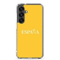 Carcasa transparente Samsung ESPAÑA amarilla letra blanca