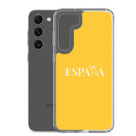 Carcasa transparente Samsung ESPAÑA amarilla letra blanca