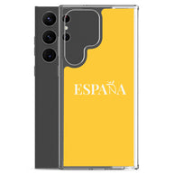 Carcasa transparente Samsung ESPAÑA amarilla letra blanca