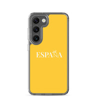 Carcasa transparente Samsung ESPAÑA amarilla letra blanca