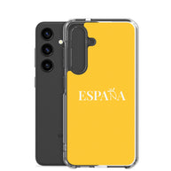 Carcasa transparente Samsung ESPAÑA amarilla letra blanca