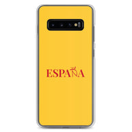 Carcasa transparente Samsung ESPAÑA amarilla letra roja