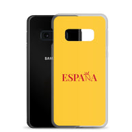 Carcasa transparente Samsung ESPAÑA amarilla letra roja