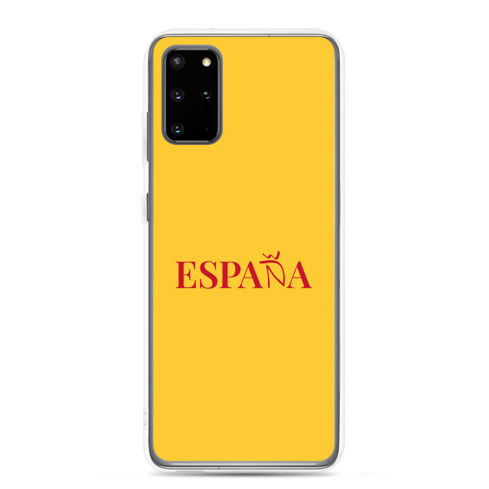 Carcasa transparente Samsung ESPAÑA amarilla letra roja