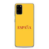 Carcasa transparente Samsung ESPAÑA amarilla letra roja