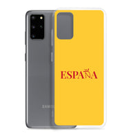 Carcasa transparente Samsung ESPAÑA amarilla letra roja