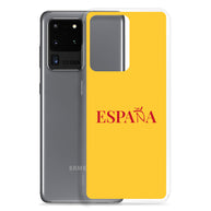 Carcasa transparente Samsung ESPAÑA amarilla letra roja