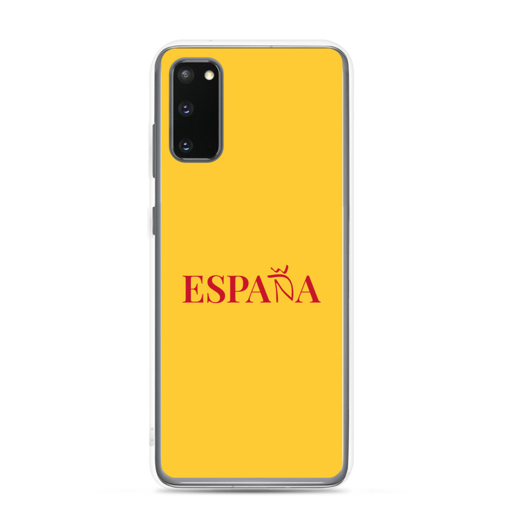 Carcasa transparente Samsung ESPAÑA amarilla letra roja