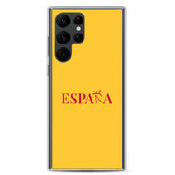 Carcasa transparente Samsung ESPAÑA amarilla letra roja