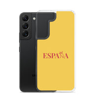 Carcasa transparente Samsung ESPAÑA amarilla letra roja