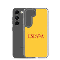Carcasa transparente Samsung ESPAÑA amarilla letra roja