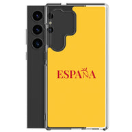 Carcasa transparente Samsung ESPAÑA amarilla letra roja