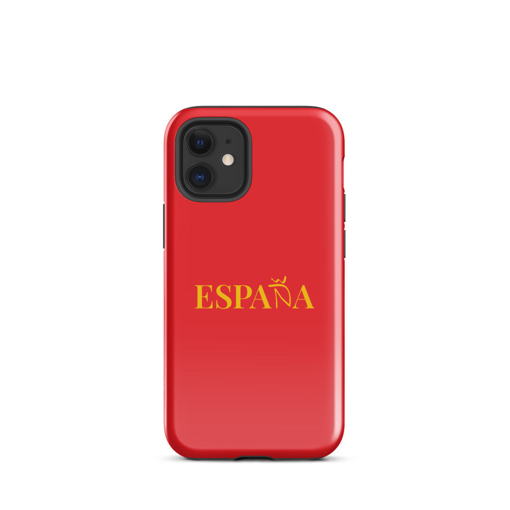 Carcasa dura (tough case) iPhone ESPAÑA rojo-dorado
