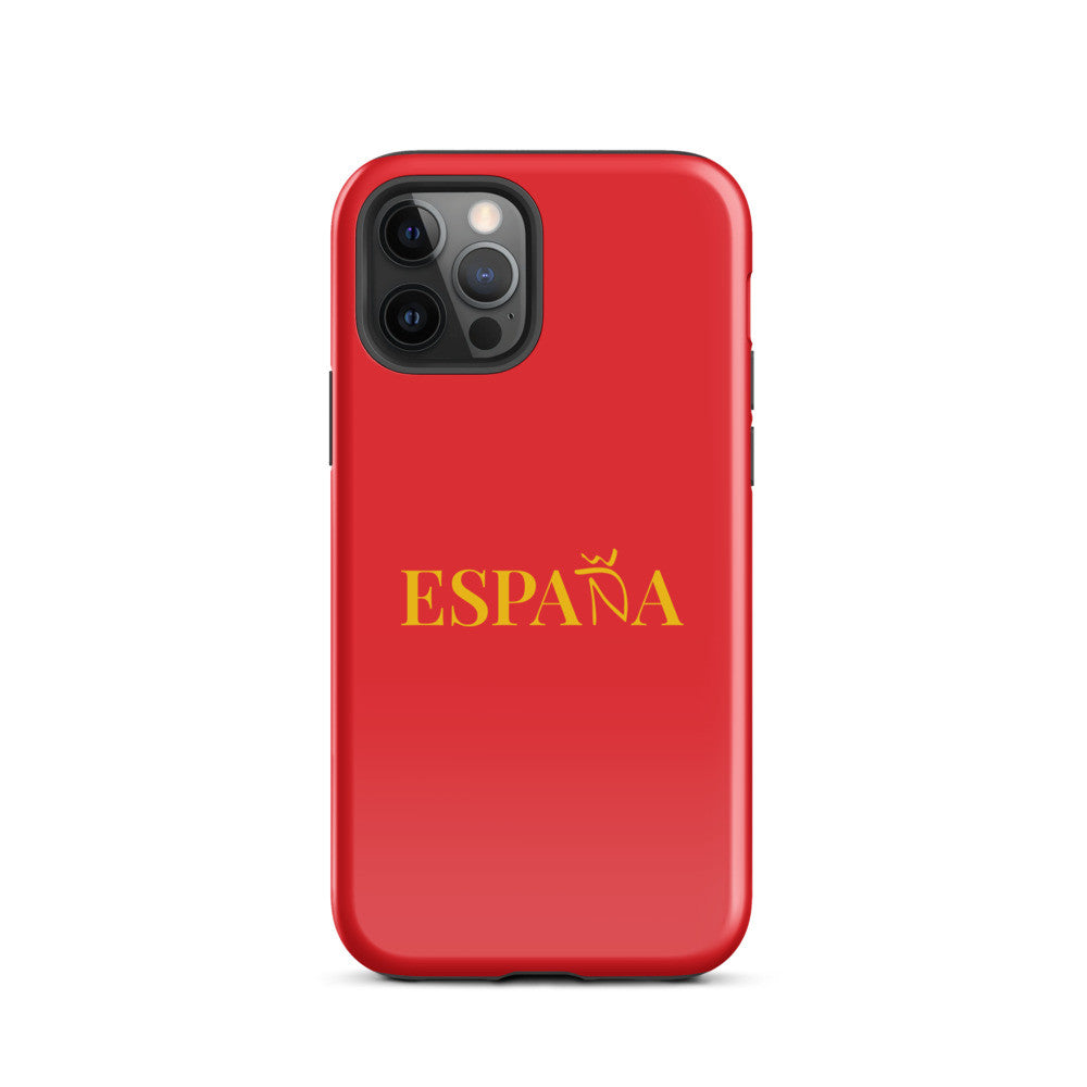 Carcasa dura (tough case) iPhone ESPAÑA rojo-dorado