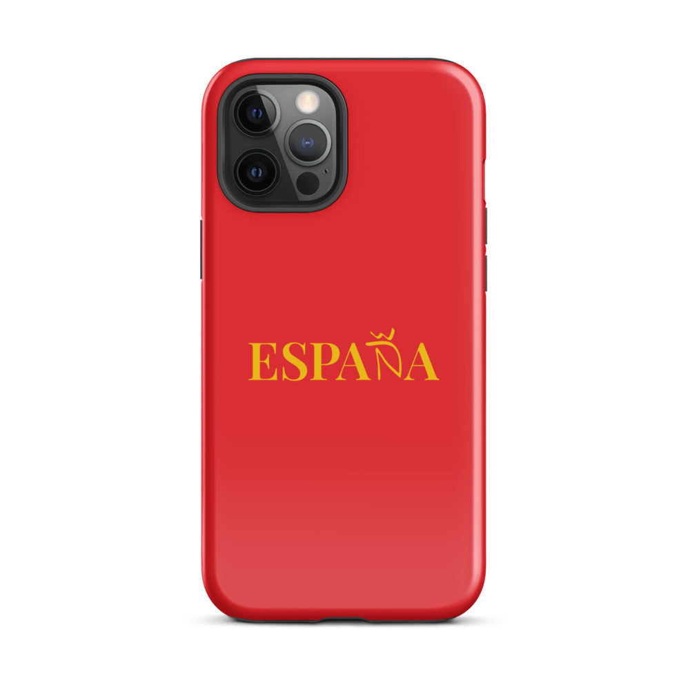 Carcasa dura (tough case) iPhone ESPAÑA rojo-dorado