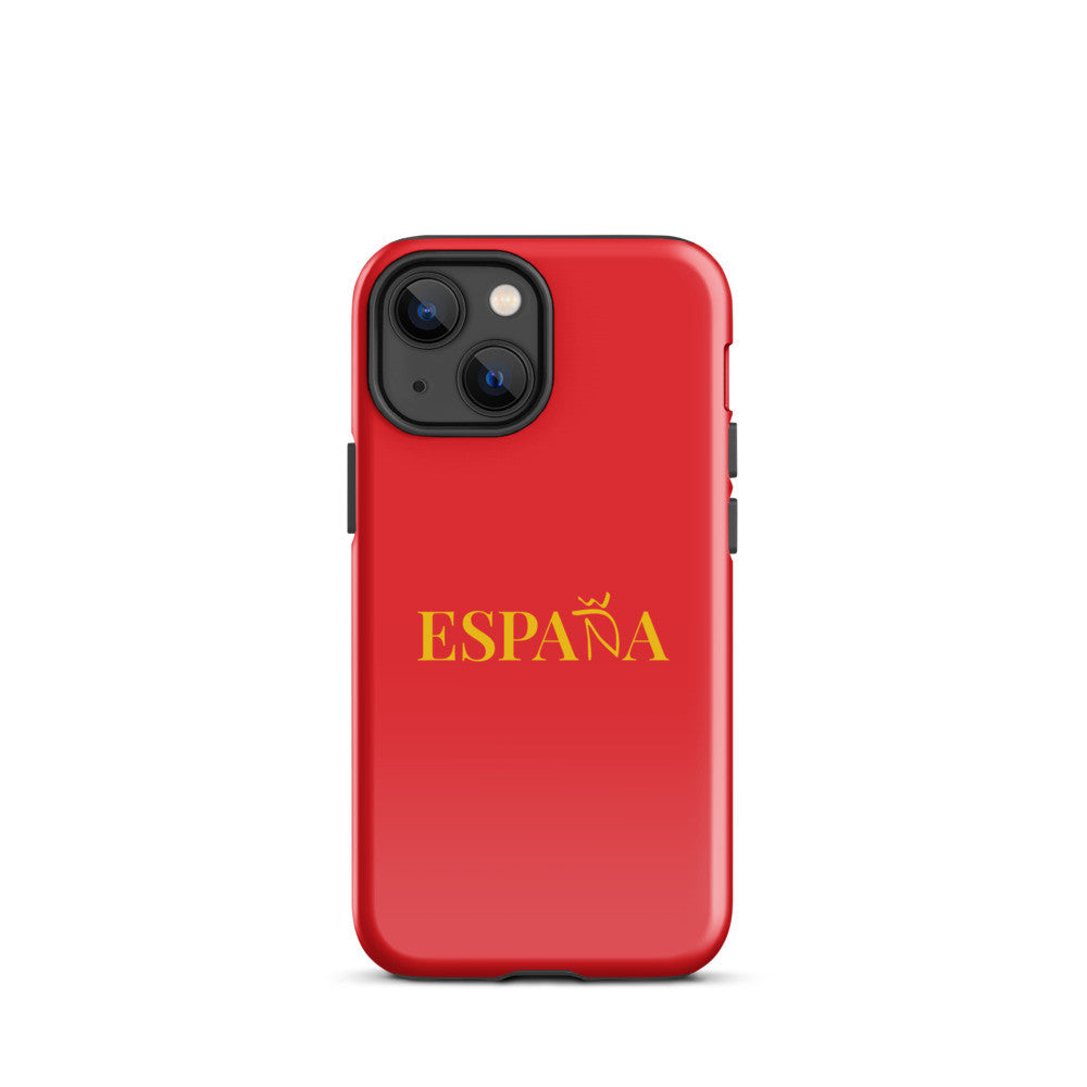 Carcasa dura (tough case) iPhone ESPAÑA rojo-dorado