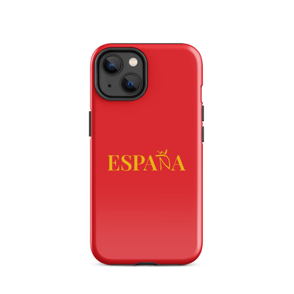Carcasa dura (tough case) iPhone ESPAÑA rojo-dorado