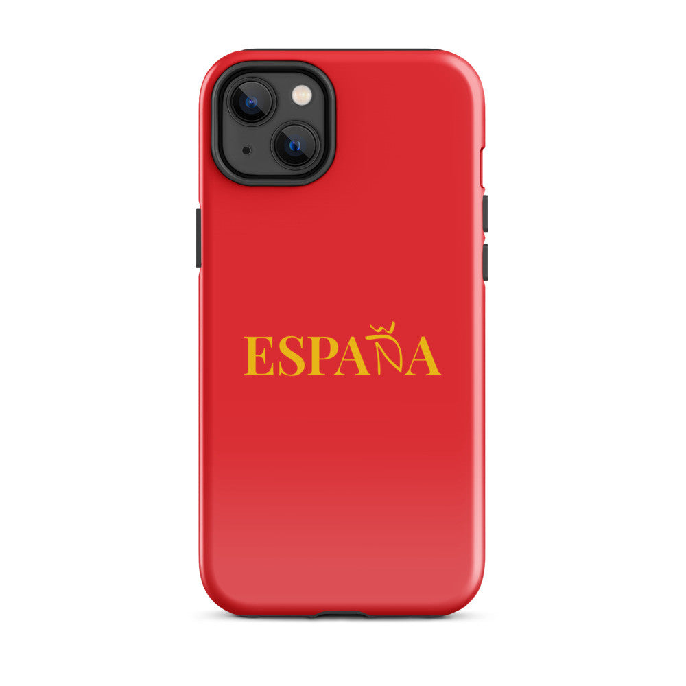 Carcasa dura (tough case) iPhone ESPAÑA rojo-dorado