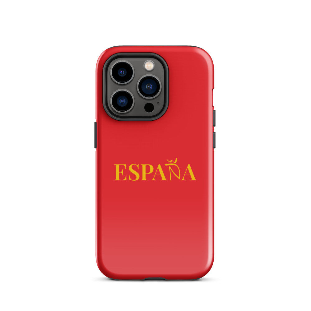 Carcasa dura (tough case) iPhone ESPAÑA rojo-dorado