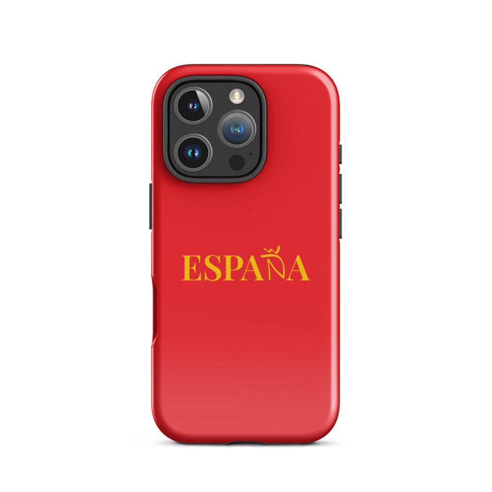 Carcasa dura (tough case) iPhone ESPAÑA rojo-dorado