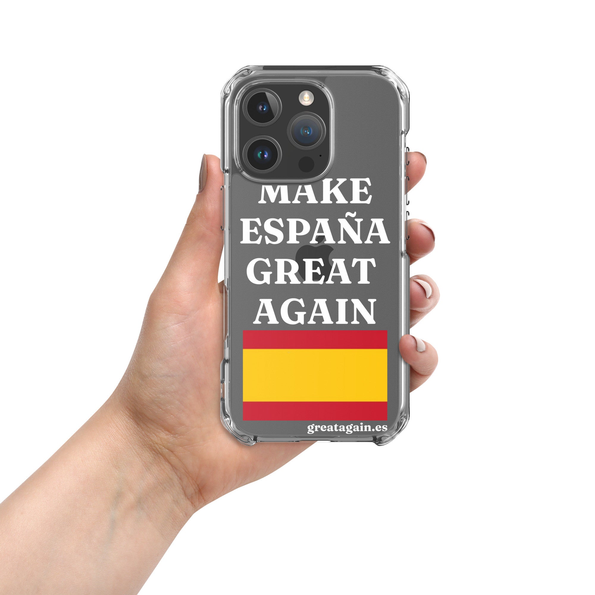 Carcasa transparente para iPhone® Make España Great Again